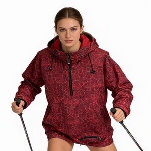 KAELIN SKI Vintage Red & Black Windbreaker Size S